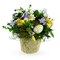Blossoming Easter Elegance: Floral Pot Adorned with Delightful Eggs